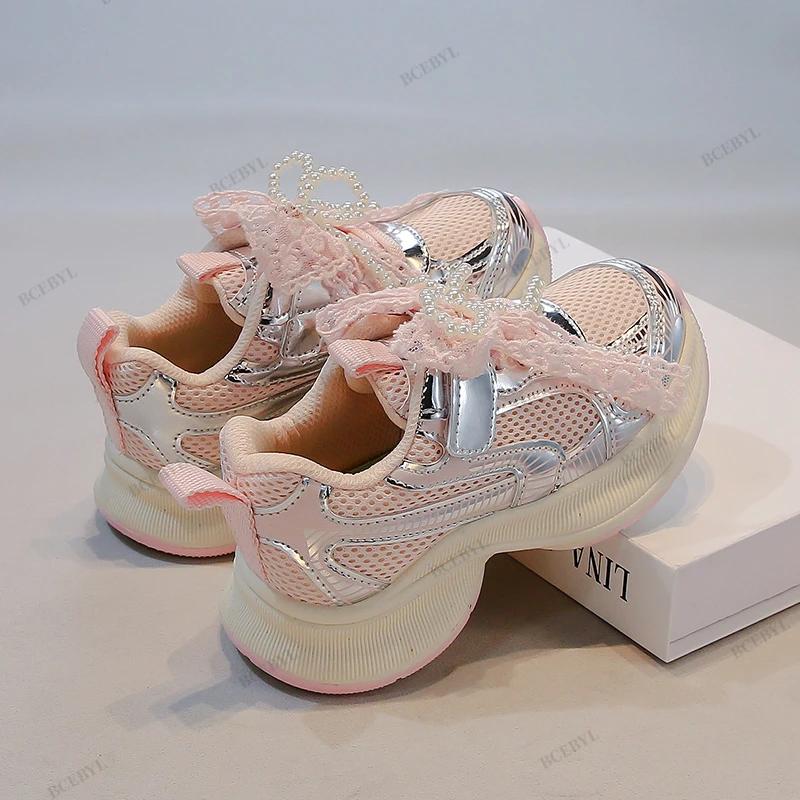 Bébé offre spéciale printemps/automne mode respirant semelle épaisse nœud perlé chaussures de Sport 