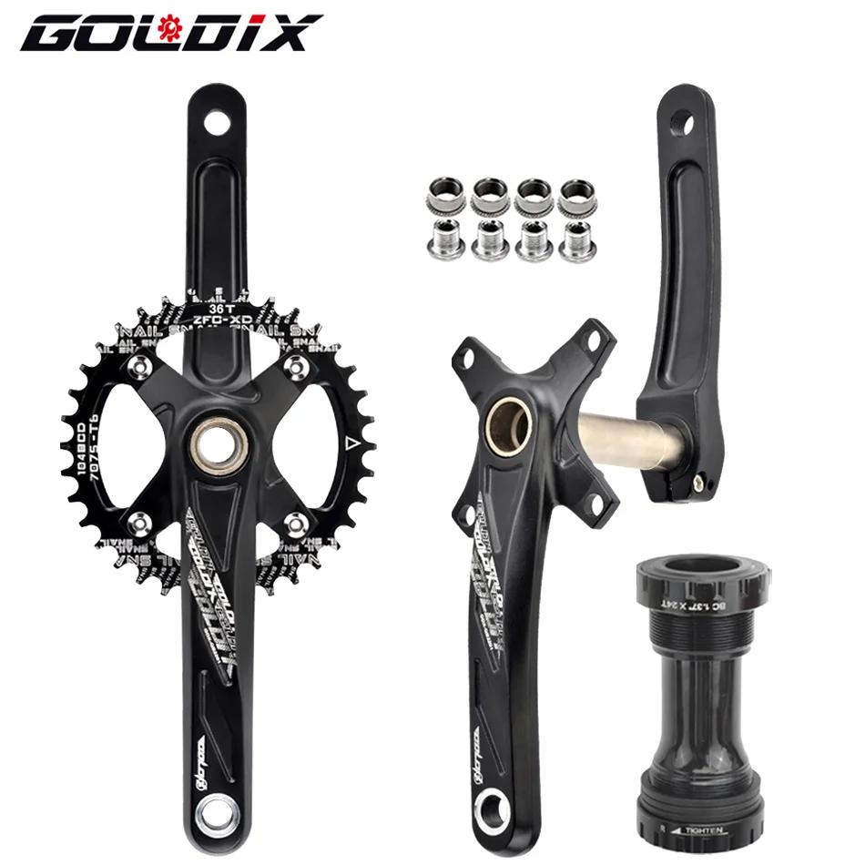 GOLDIX – plateau de manivelle de vélo 104BCD, en alliage d'aluminium avec fond de 170mm, plaque noir