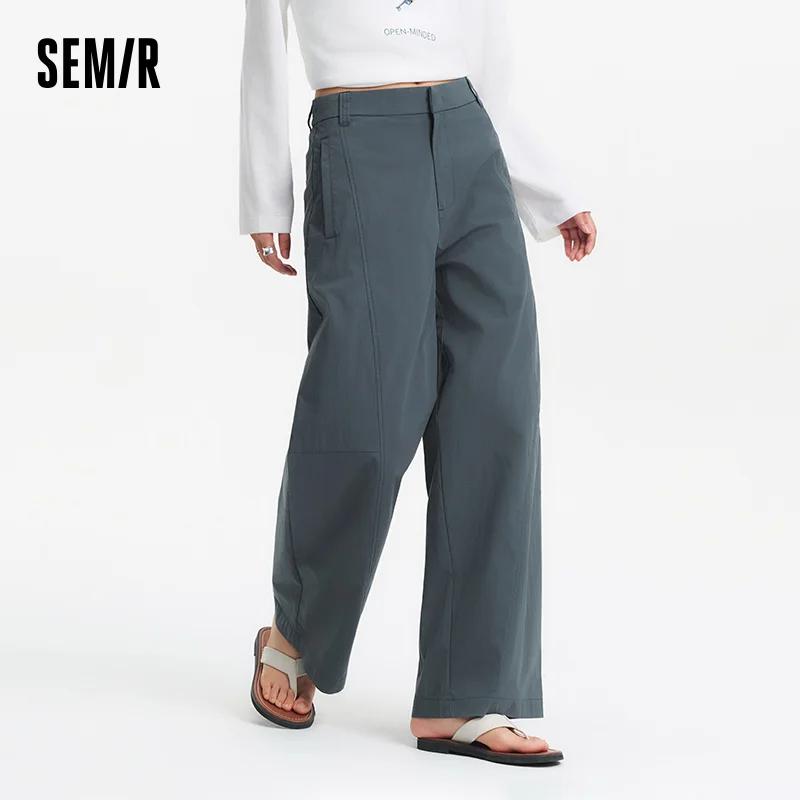 Pantalon Femme Semir Tissé 2026 Coupe Ample Jambe Large Fluide et Confortable Style Urbain Décontrac