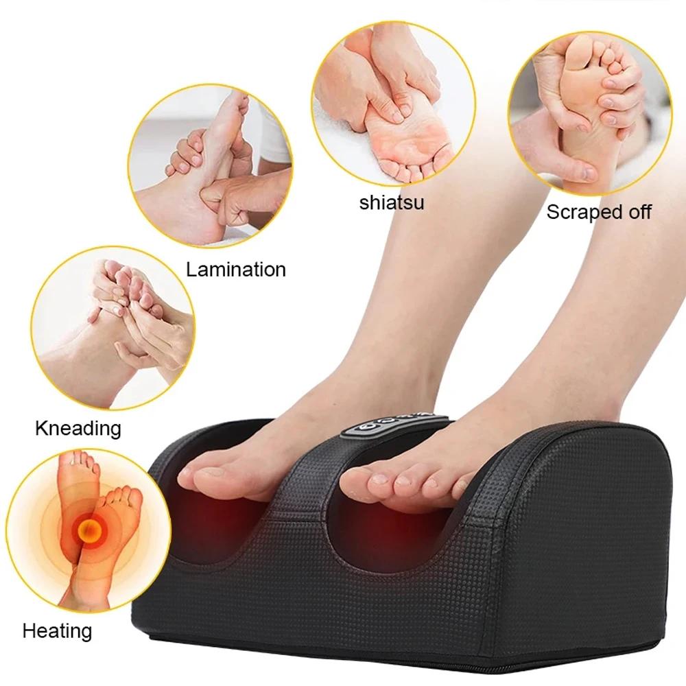 Masseur de pieds électrique Shiatsu pétrissage des tissus profonds détendre rouleau chauffant soulag