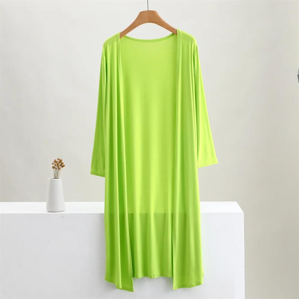 Été automne 12 couleurs femmes Modal Long Cardigan femme coton pull Cardigans à manches longues femm