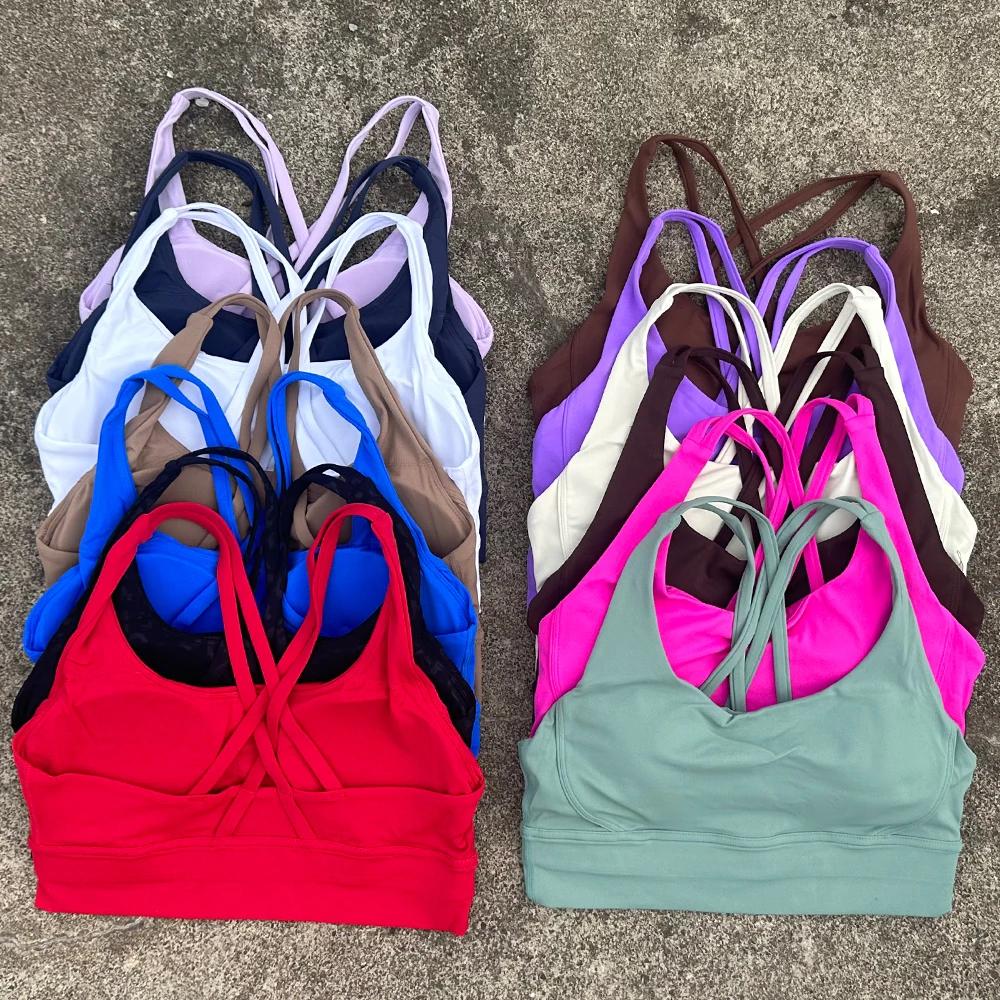 Soutien-gorge de sport pour femmes, bretelles croisées, Sexy, soutien élevé, Impact, sous-vêtements 