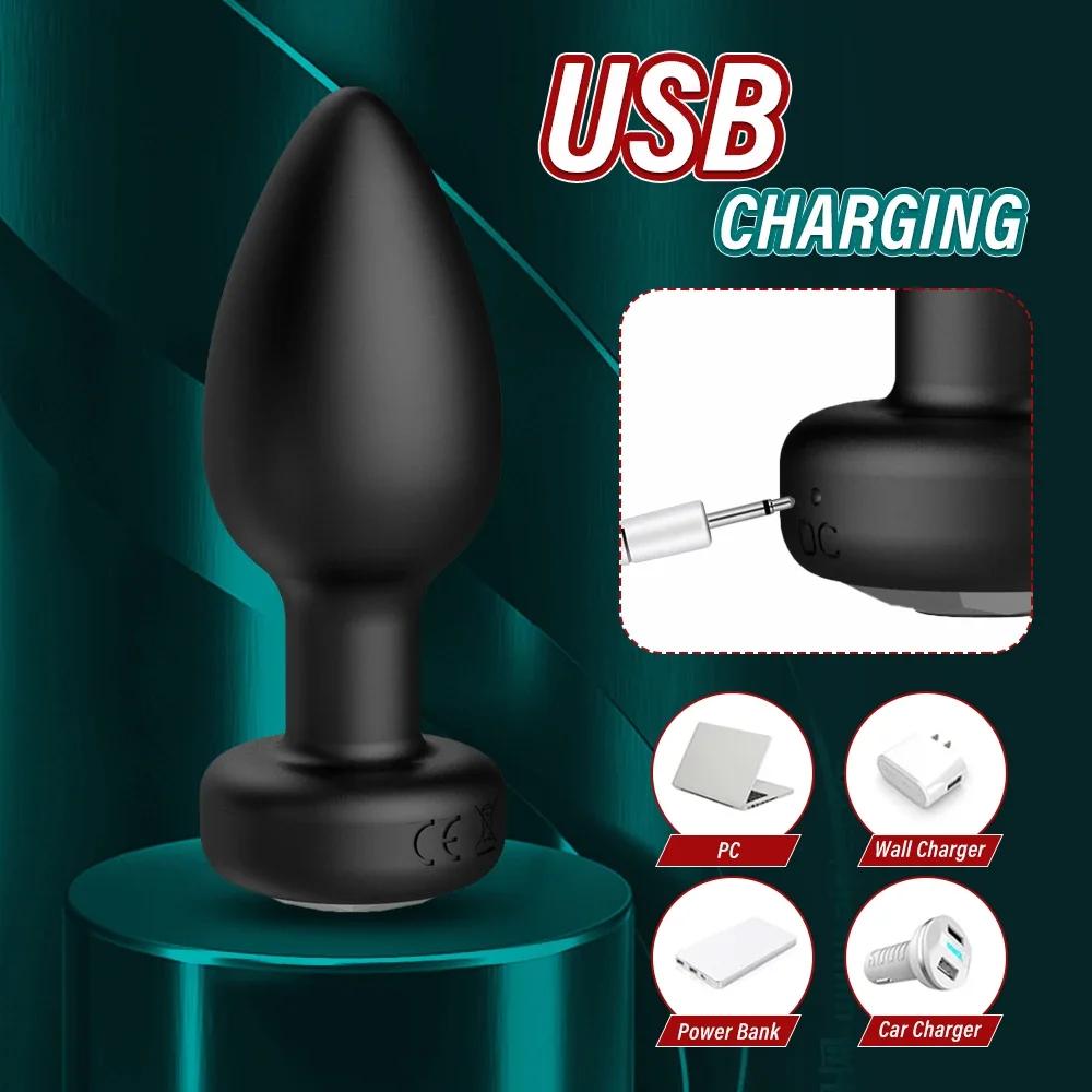 Vibromasseur anal télécommandé sans fil pour couple gay, plug anal, masseur de prostate, vibrateurs 