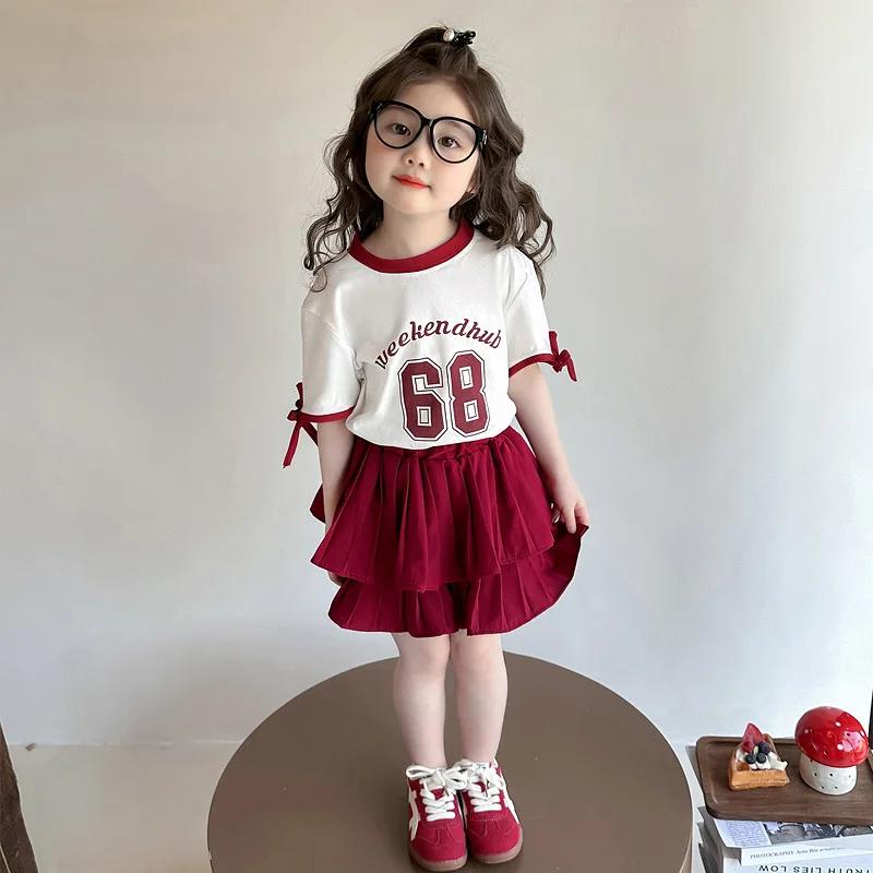 Ensemble 2 pièces d'été pour filles RAISE, 2-8 ans, avec haut à manches courtes imprimé lettres et n