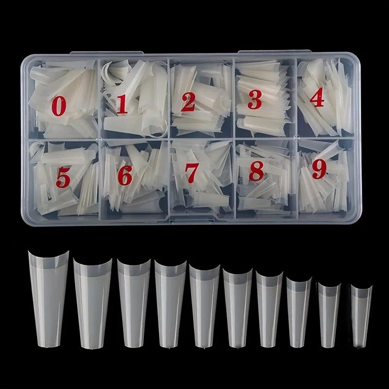 500 pièces cercueil français danseur ongles conseils acrylique ongles artificiels demi faux flocons 