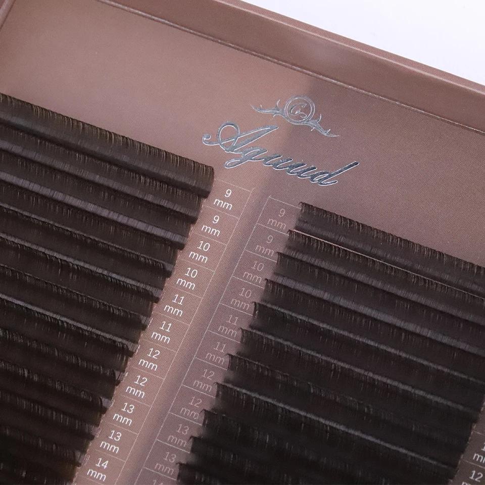 AGUUD 32 rangées deux couleurs mélangées marron cils Premium couleur Caramel vison individuel cachem