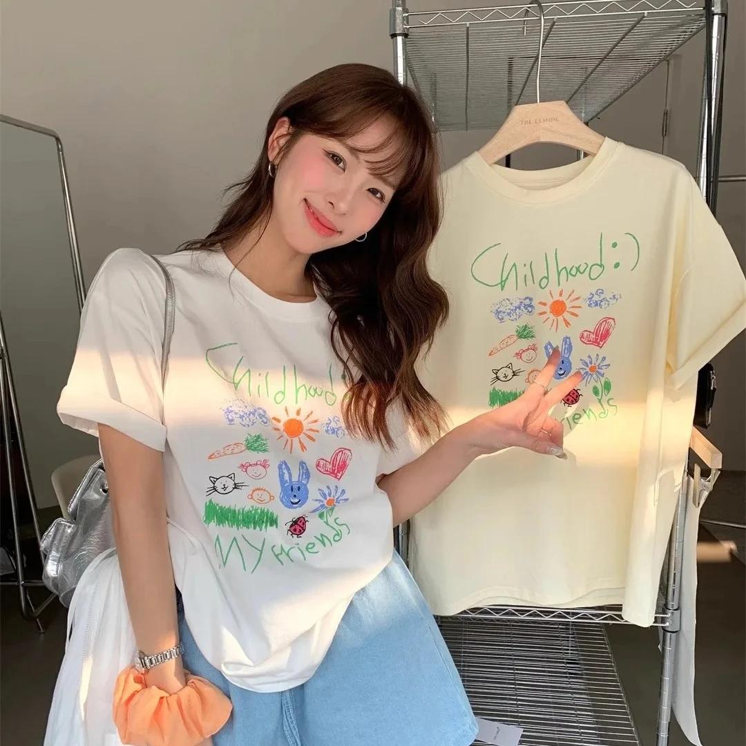 T-shirt à manches courtes pour femmes, imprimé floral Vintage, col rond, confortable, respirant, déc
