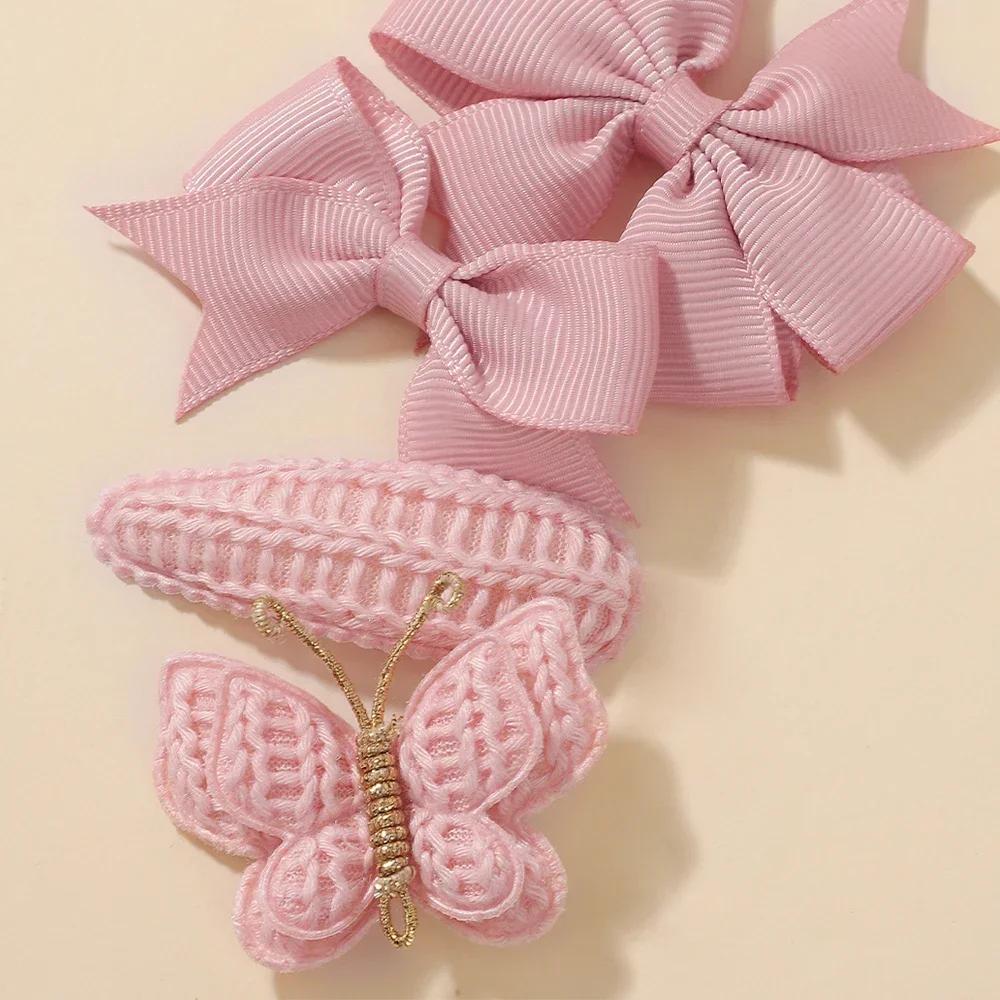 Pinces à cheveux papillon mignonnes faites à la main et ensemble de clips BB pour bébés filles, Barr