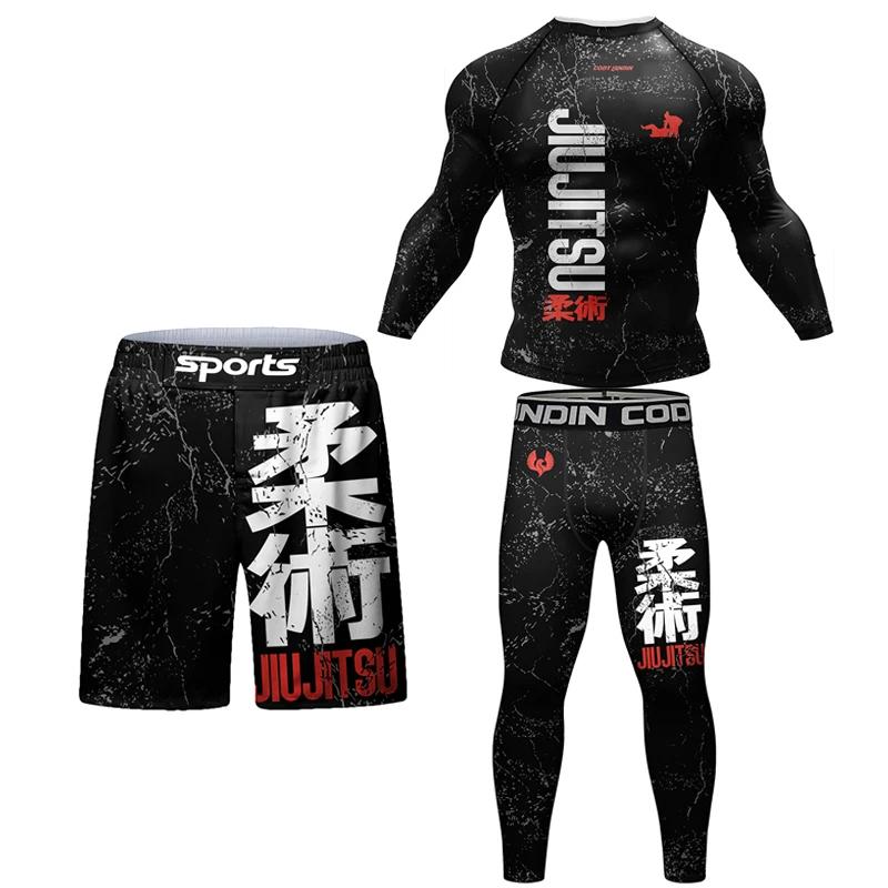 Nouveau Kimono Jiu Jitsu Rashguard pour hommes Mma T-shirt + pantalon 4 pièces/ensemble Muay thai Sh