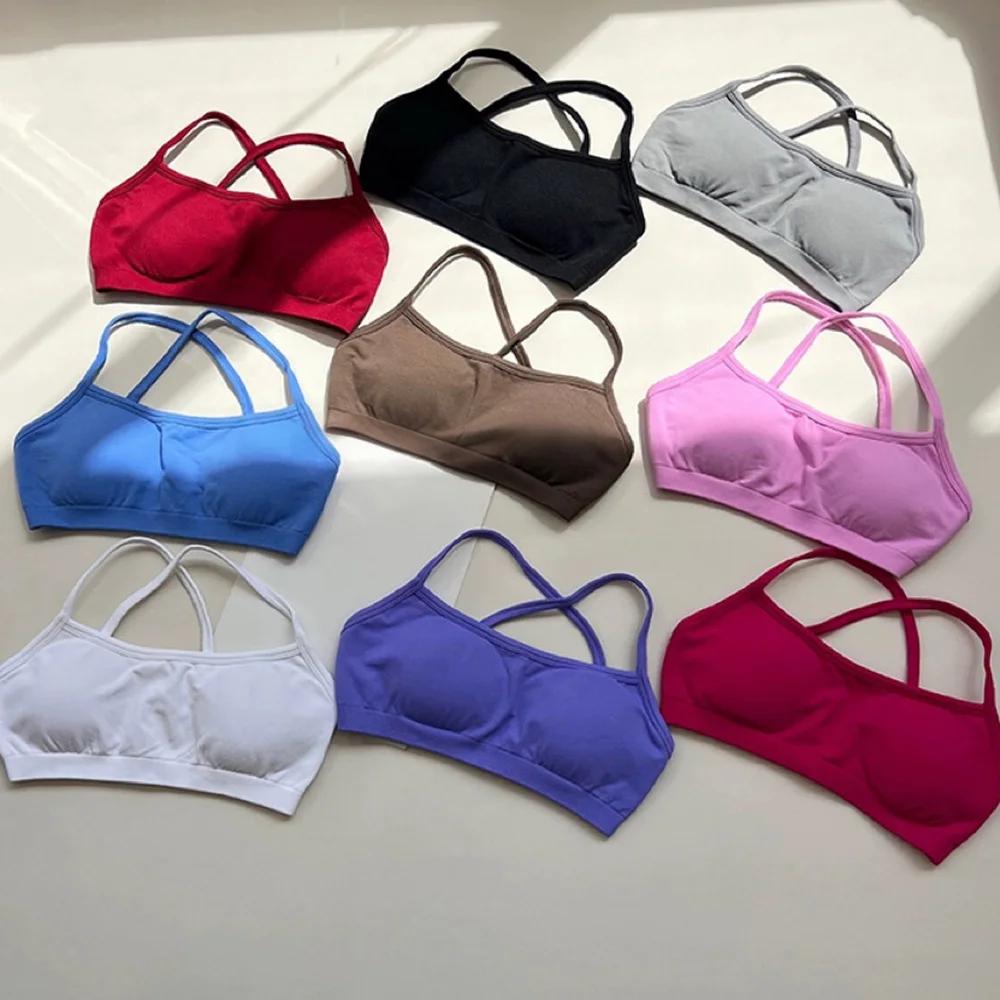 Soutien-gorge de sport pour femmes, vêtements d'extérieur, résistant aux chocs, pour course à pied, 