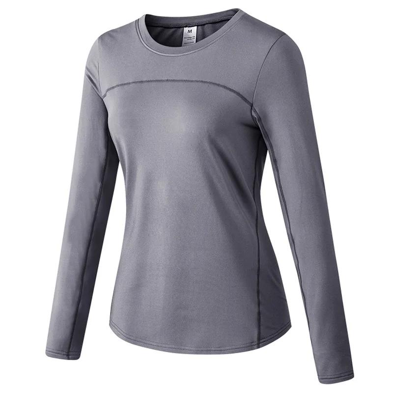 Haut fitness femme manches longues automne hiver - Séchage rapide stretch yoga course mince