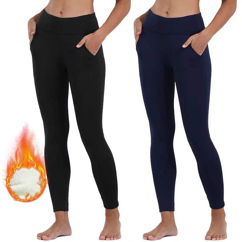CHRLEISURE épaissir pantalons de Yoga pour femmes hiver chaud Sport Leggings taille haute thermique 
