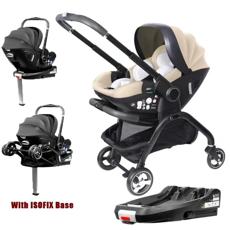 Poussette 4-en-1 avec base ISOFIX expédiée depuis l'UE, siège auto pour enfant, poussette de luxe po