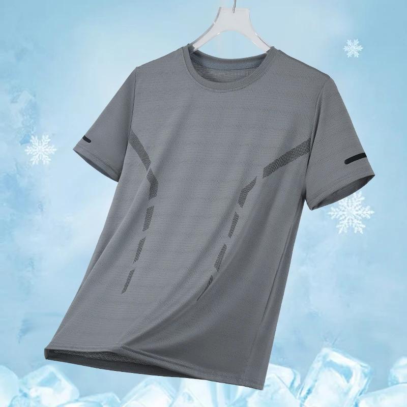 Hommes course T-shirt respirant Stretch haut d'été gymnase Fitness course mince à manches courtes vê