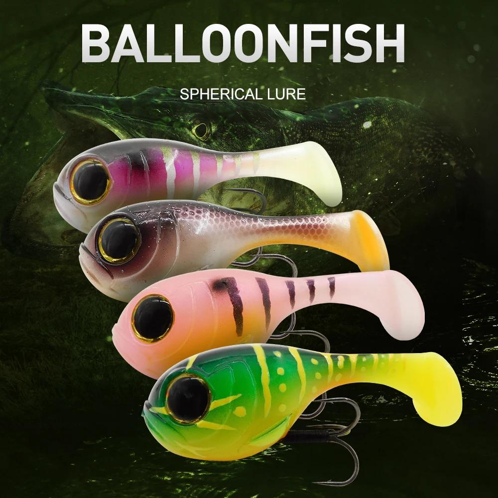 ESFISHING Silicone souple appât Balloonfish 82mm24g Deraball avec crochet de qualité Pesca artificie