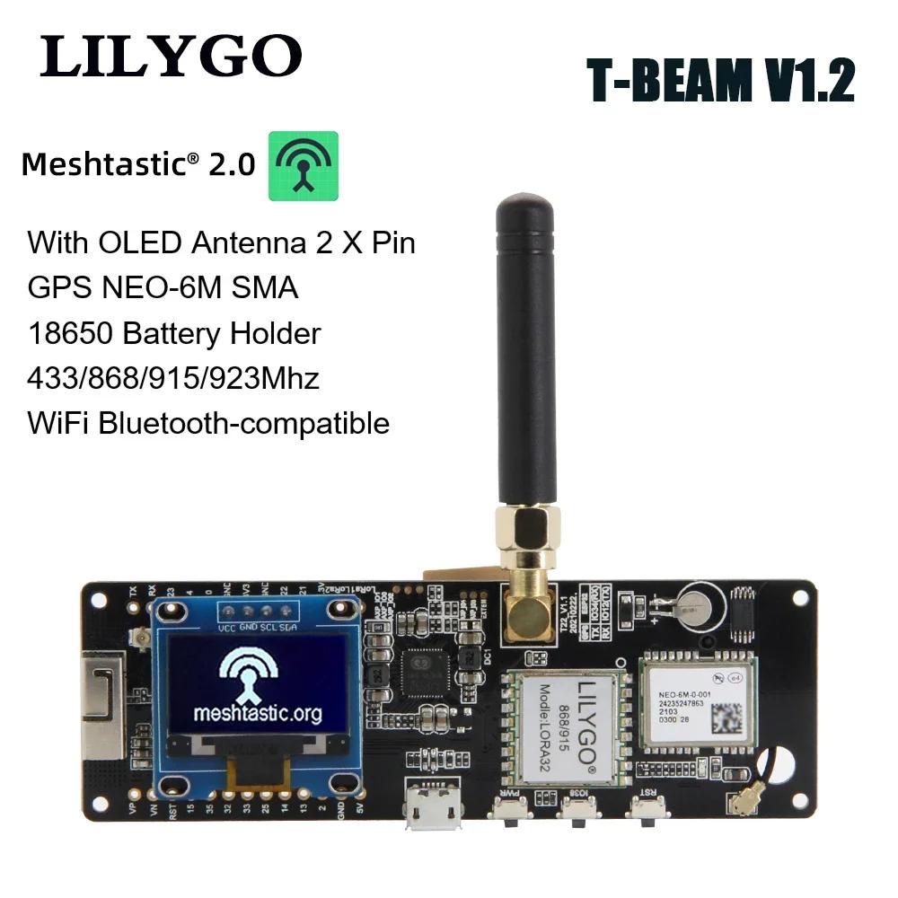 LICircGO®TTGO Meshtastic T-Beam V1.1 ESP32 433/868/915/923Mhz WiFi BT ESP32 GPS NEO-6M SMA 18650 sup