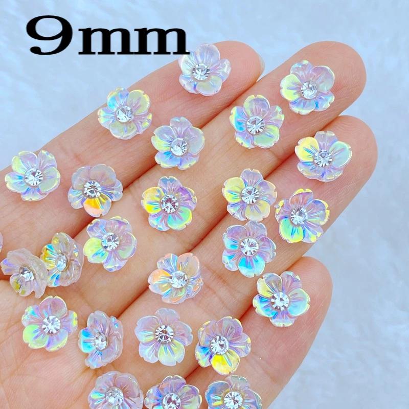 30 pièces nouveau mignon Mini brillant diamant fleur ongles strass gemmes paillettes Nail Art bijoux