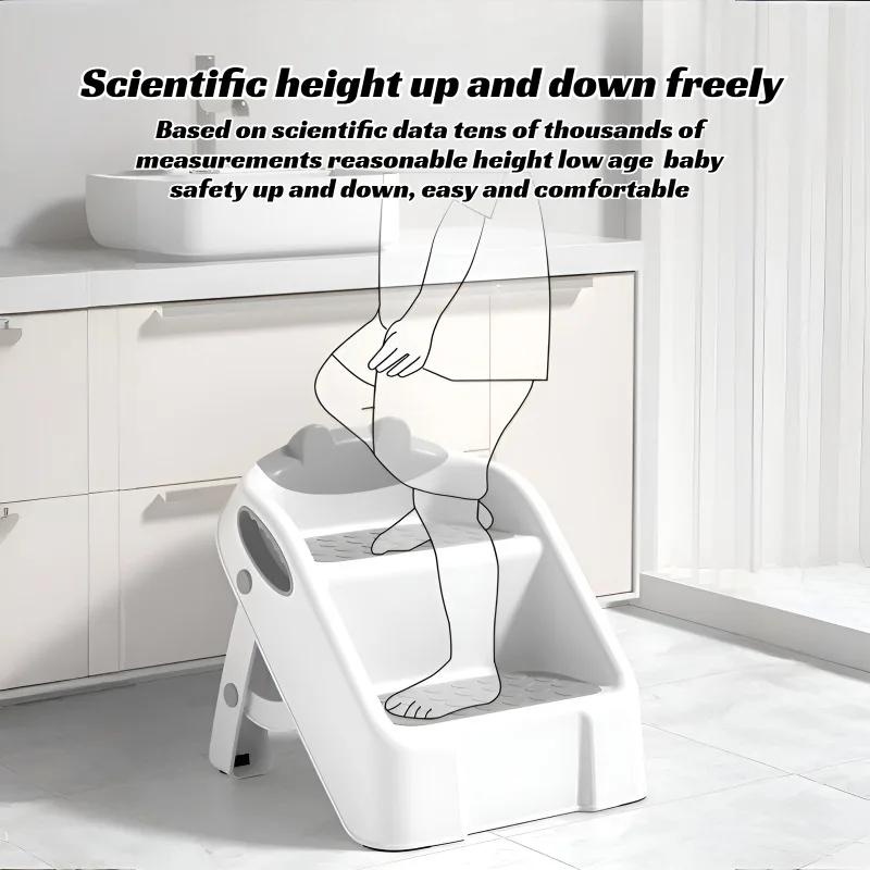 Escabeau d'entraînement aux toilettes pour enfants, siège de pot pliable et antidérapant, lavabo pou