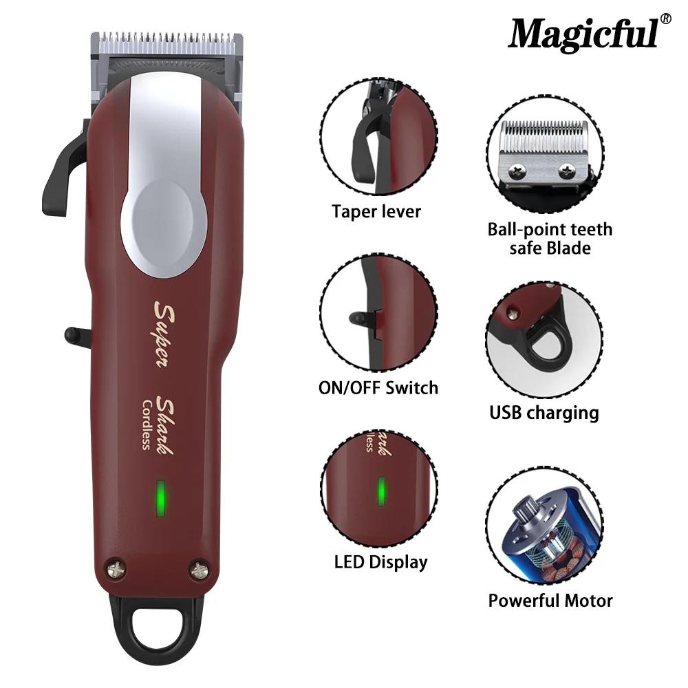 Magicful professionnel tondeuse à cheveux batterie au Lithium USB rechargeable tondeuse LED affichag