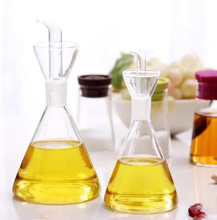 Pot d'huile domestique en verre à haute teneur en borosilicate, pots d'huile de vinaigre étanches, b