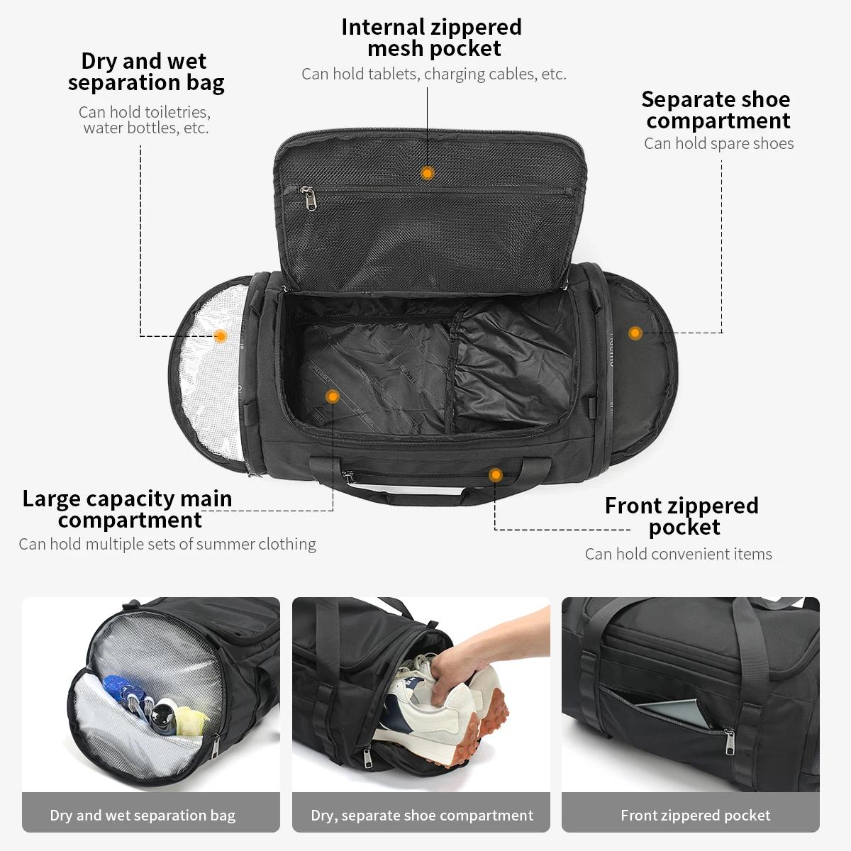 Tigernu sacs de sport hommes sacs de sport pour l'entraînement de Fitness en plein air sacs imperméa