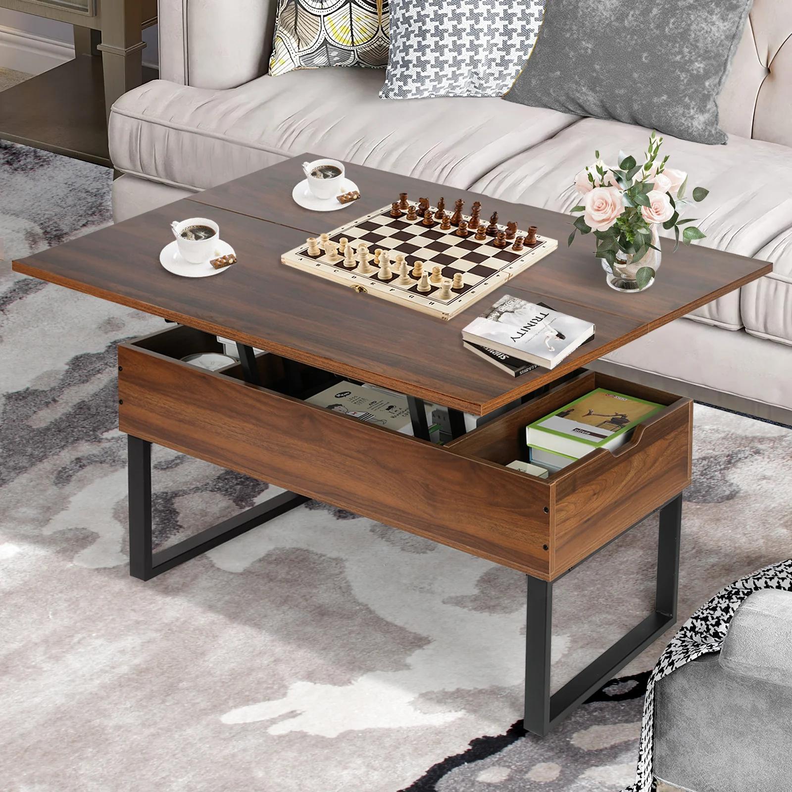 VOWNER-Table basse relevable 3 en 1, multifonctionnelle, avec compartiment GNE, pour la salle de séj