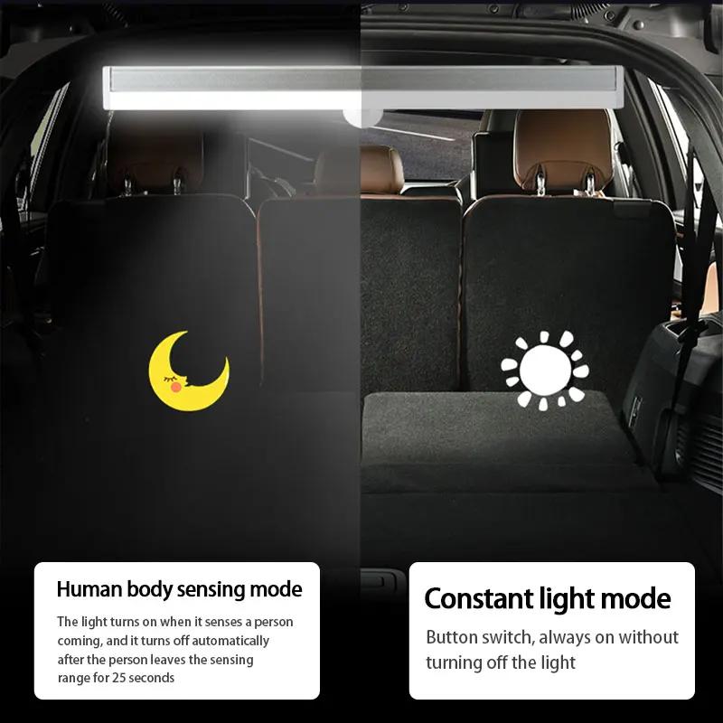 SEAMETAL veilleuse voiture toit lampe à LED 3 Modes sans fil corps humain Induction USB coffre Auto 