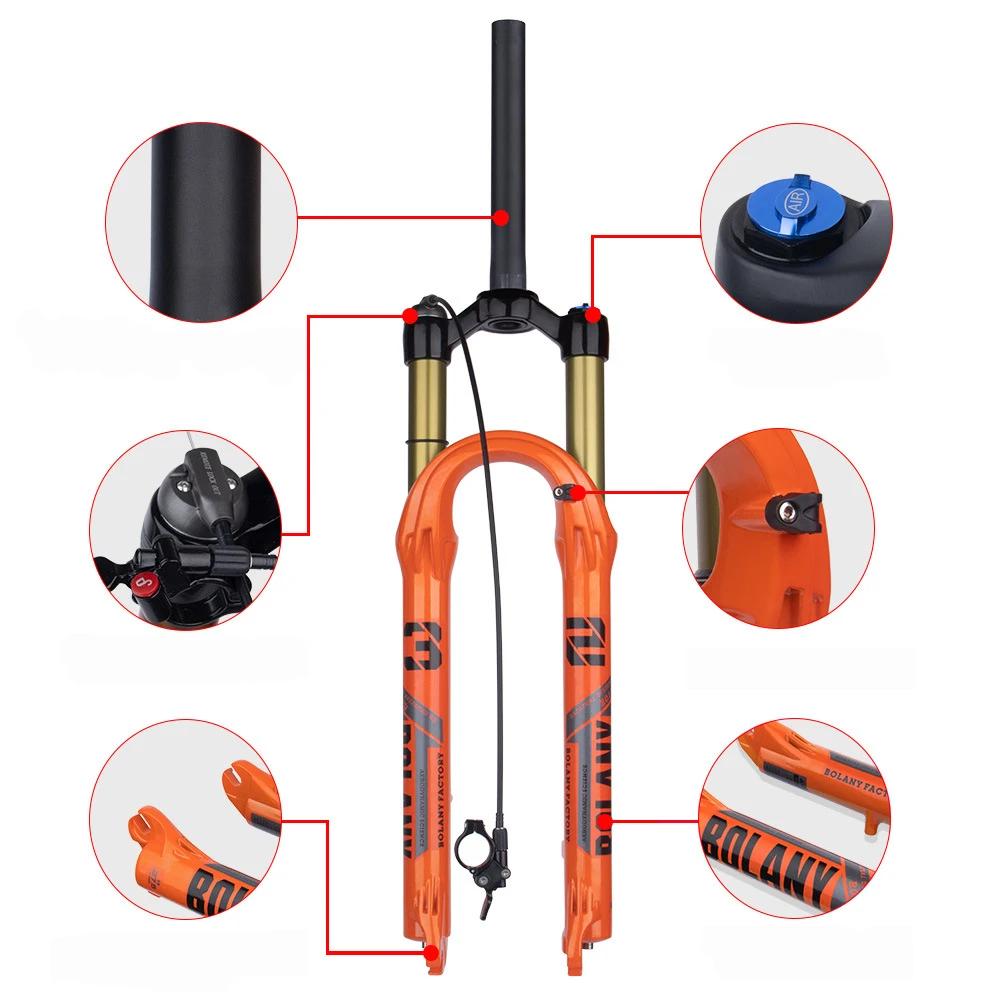 Bolany fourche de VTT 27.5/29 pouces suspension de vélo fourche de Suspension pneumatique vtt fourch