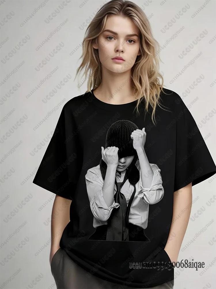 T-shirts imprimés Polera Manga Corta du célèbre chanteur K-pop pour femmes, T-shirts du concert de t