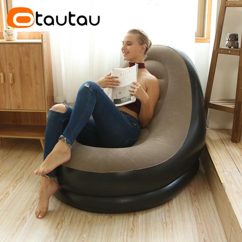 OTAUTAU-Chaise longue gonflable avec repose-pieds, chaise longue inclinable, canapé de camping porta