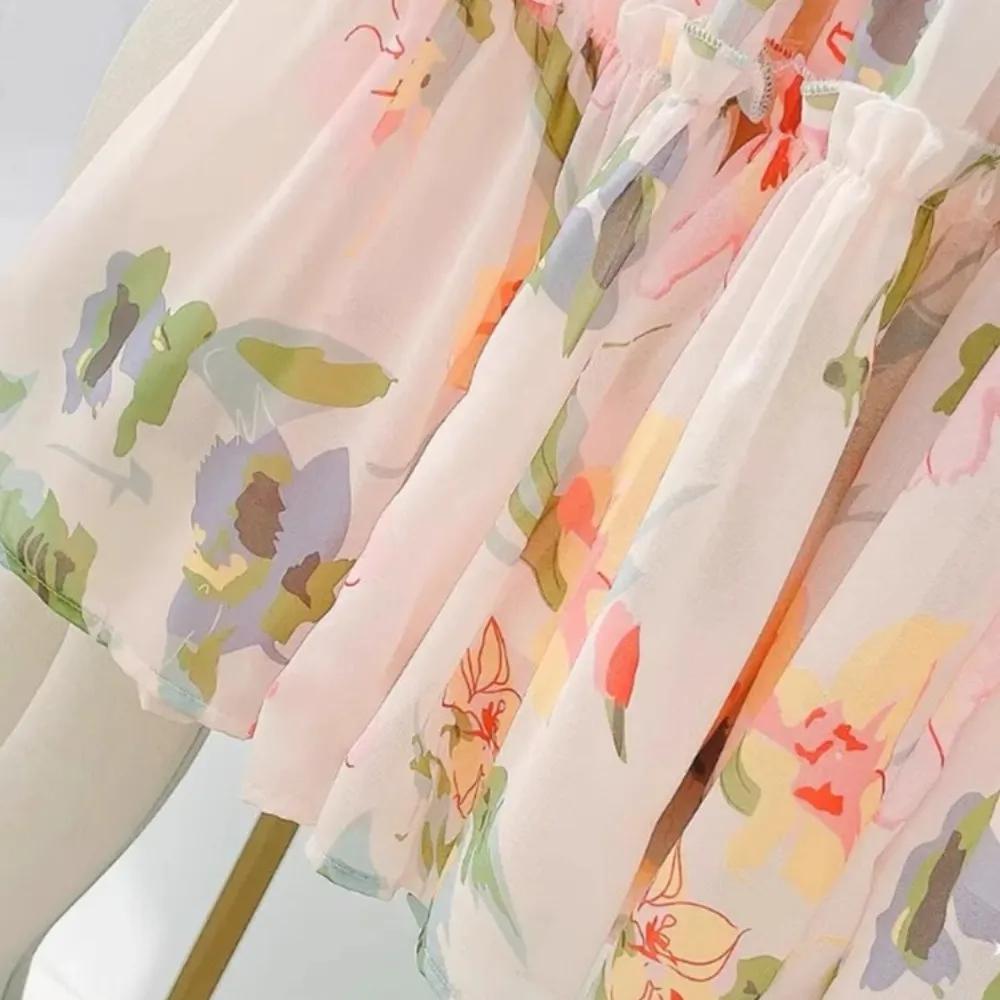 Robe princesse en mousseline de soie pour filles de 4 à 13 ans, Version coréenne, imprimé floral, gâ