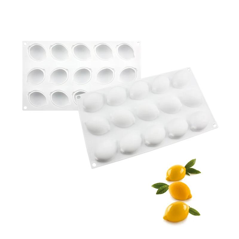 SHENHONG 3D citron conception français Dessert fruits Mousse moules 6 cavités Silicone gâteau moules