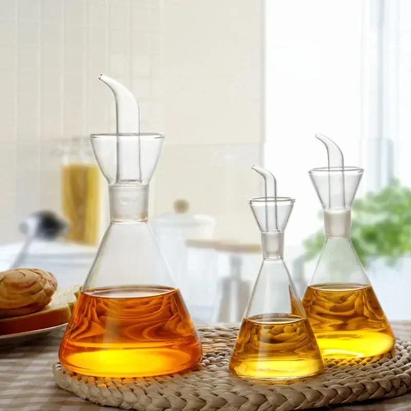 Pot d'huile domestique en verre à haute teneur en borosilicate, pots d'huile de vinaigre étanches, b