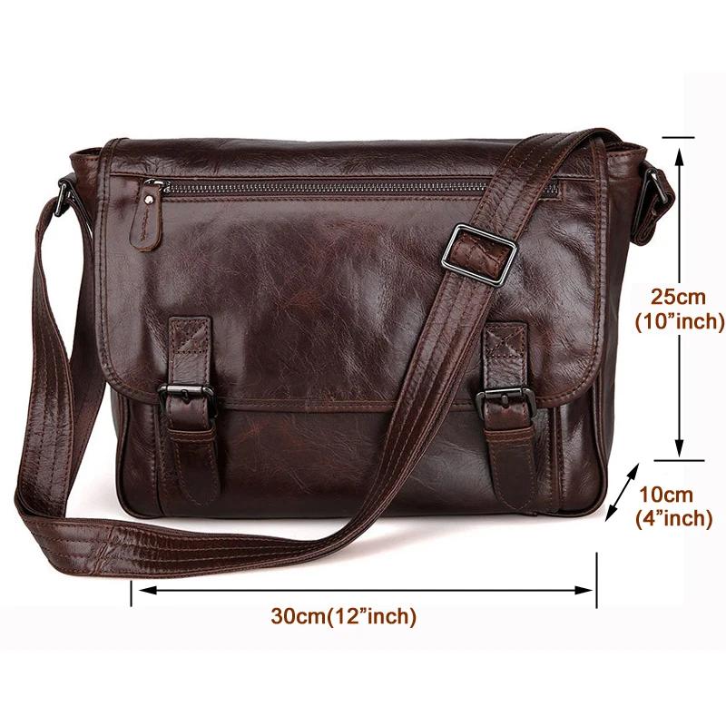 Sac à Bandoulière en Cuir group Ciré à l'Huile pour Homme, Sacoche de Loisirs Décontractée, à la Mod