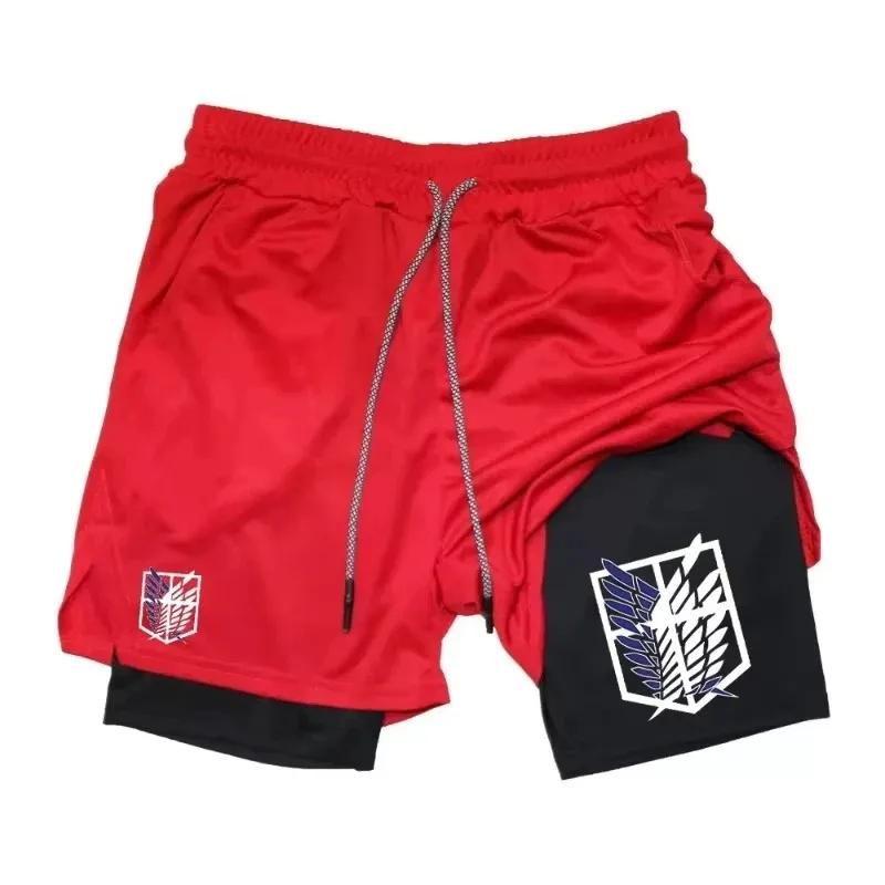 Nouveaux shorts de sport 2-en-1 pour hommes, respirants, décontractés, pour le jogging, l'été, avec 