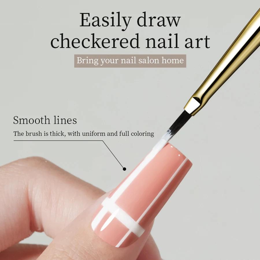 RSNAIL Nail Art brosse vérificateur ongles dessin peinture ligne brosse Nail Art outil acrylique pei