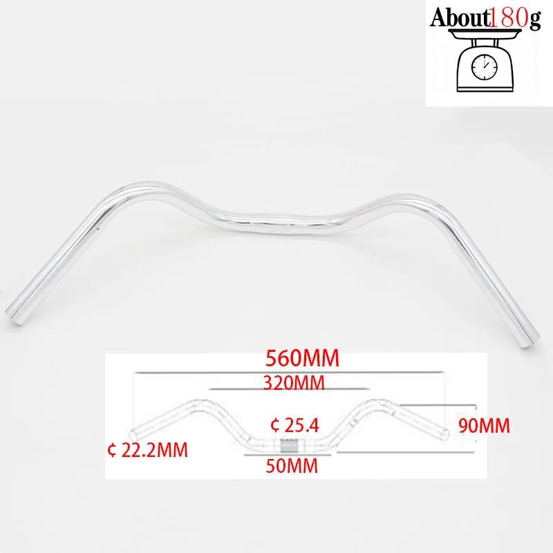 Guidon de vélo en alliage d'aluminium, guidon incurvé, poignées horizontales, grandes hirondelles, p
