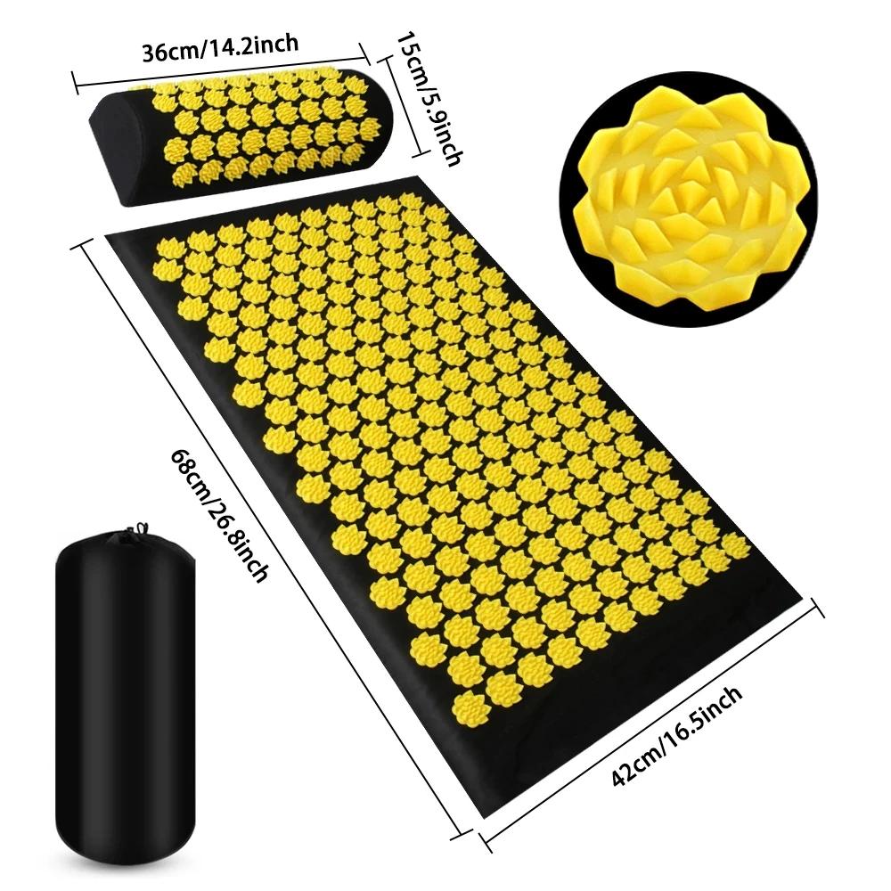 Tapis de Yoga d'acupression, coussin applicateur de Kuznetsov, Massage Sensi, aiguilles corporelles 
