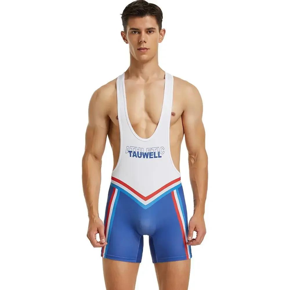 Lutte Singlet hommes sous-vêtements body - Entraînement course musculation combinaison sport intensive