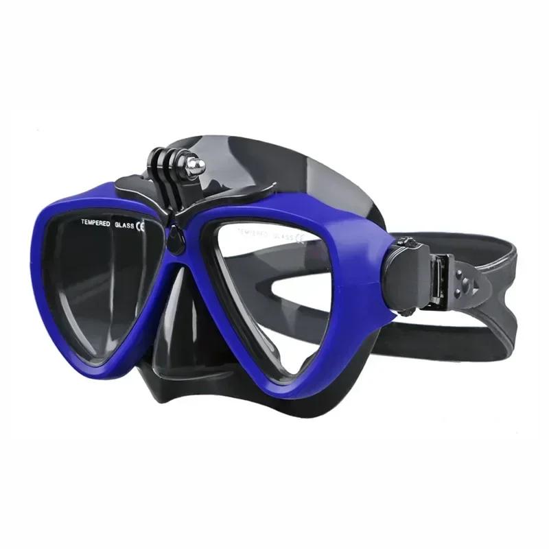Masque de plongée sous-marine premium pour adulte, avec support de caméra, anti-buée, verre trempé, 