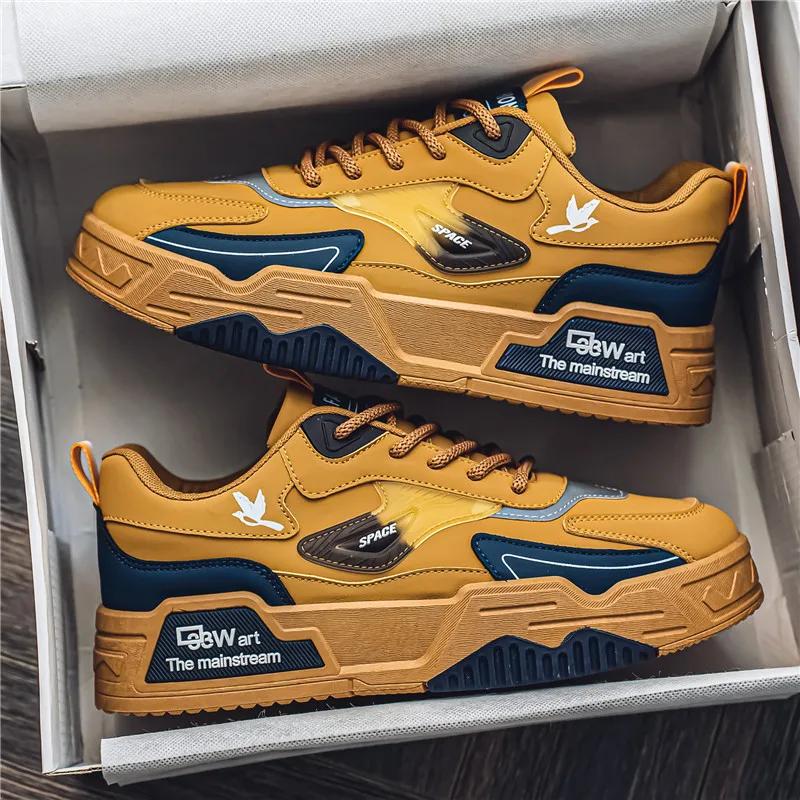 Chaussures de sport décontractées en cuir pour hommes, chaussures basses, chaussures de course, chau