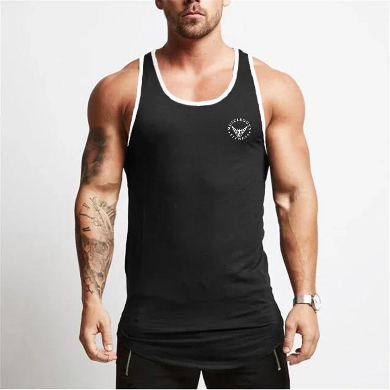 Gym musculation sport T-shirt entraînement Muscle gilet Fitness coton respirant sans manches T-shirt