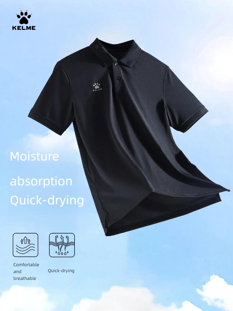 Kelme Polo hommes été séchage rapide à manches courtes T-shirt Club formation Football uniformes che