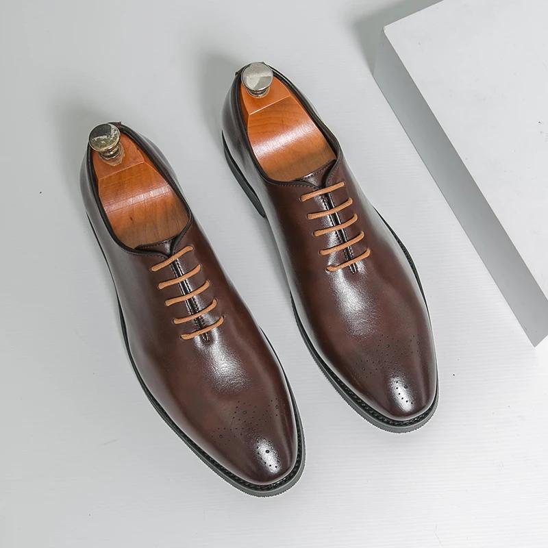 Chaussures Richelieu Classiques en Cuir de Haute Qualité pour Hommes – Tendance Décontractée et Habi