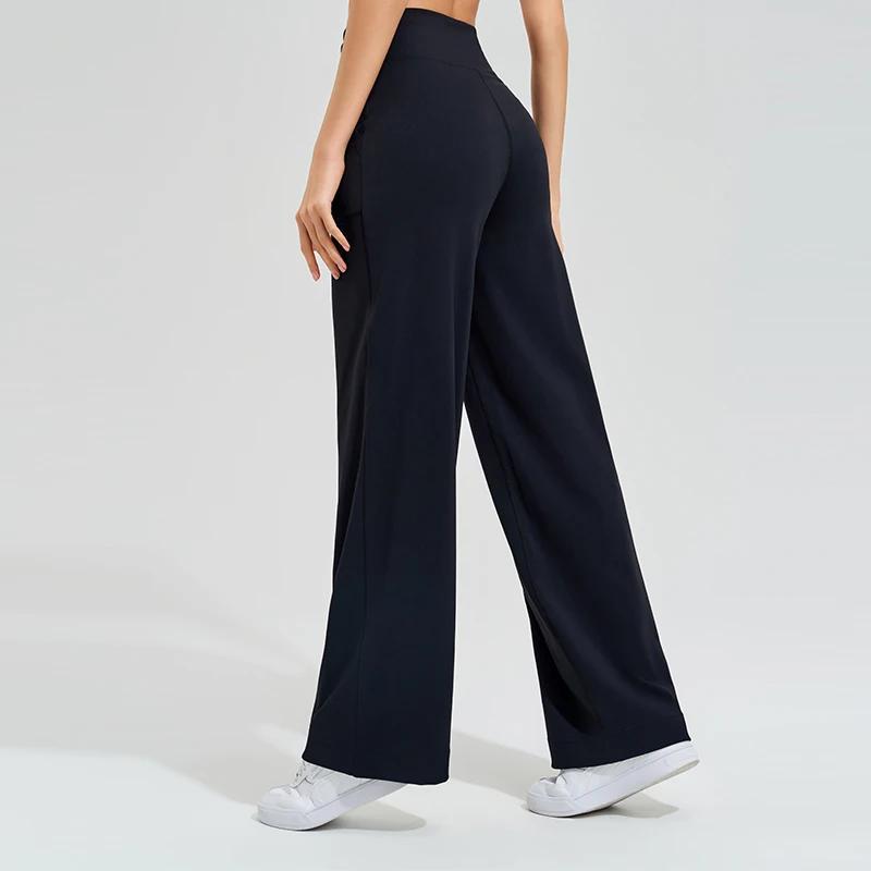 Pantalon de Yoga taille haute pour femmes, ample, course à pied, Double face brossé avec poches, cra