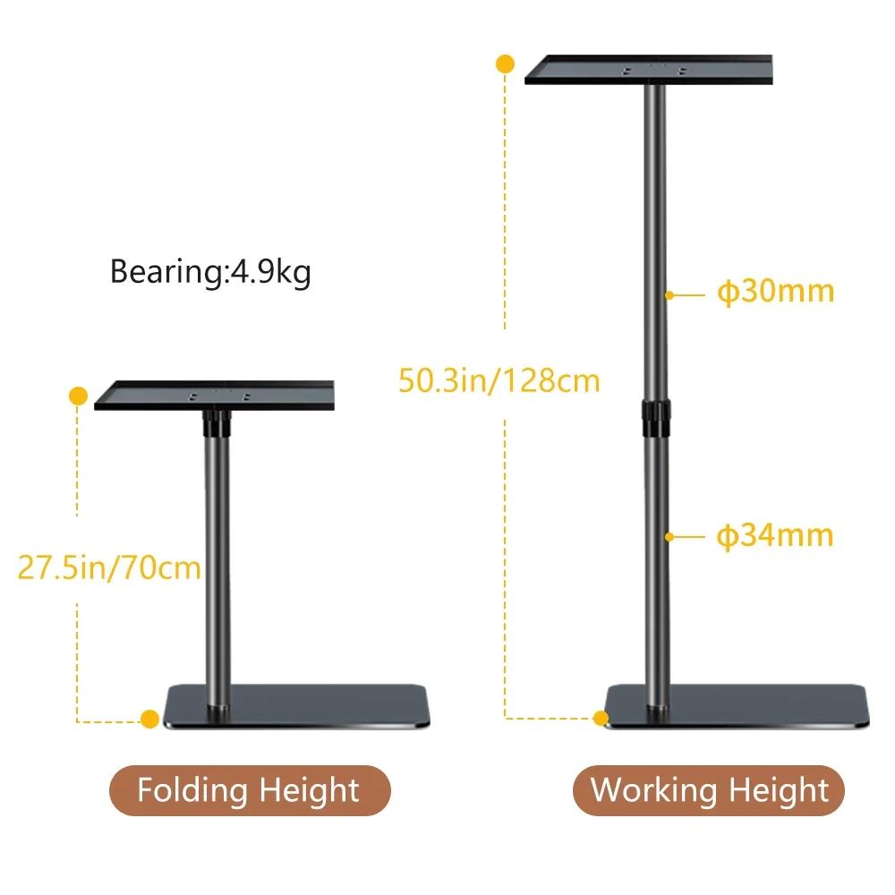 Trépied de projecteur 145 cm, support pour ordinateur portable, hauteur réglable de 23 à 63 pouces, 