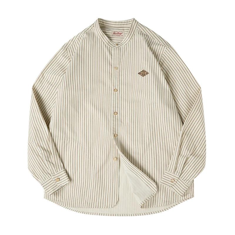 Maden Chemise femme rayée vintage coupe ample chemisier manches longues surchemise légère pour super