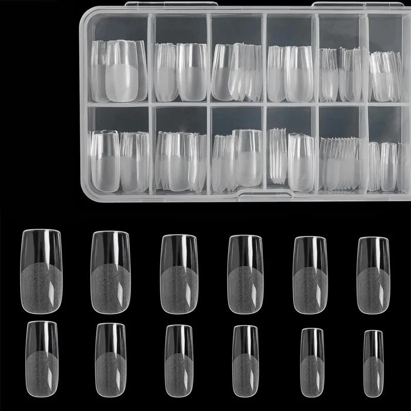 Embouts d'ongles carrés, 120 pièces, couverture complète artificielle, pointes de Gel souples et cla