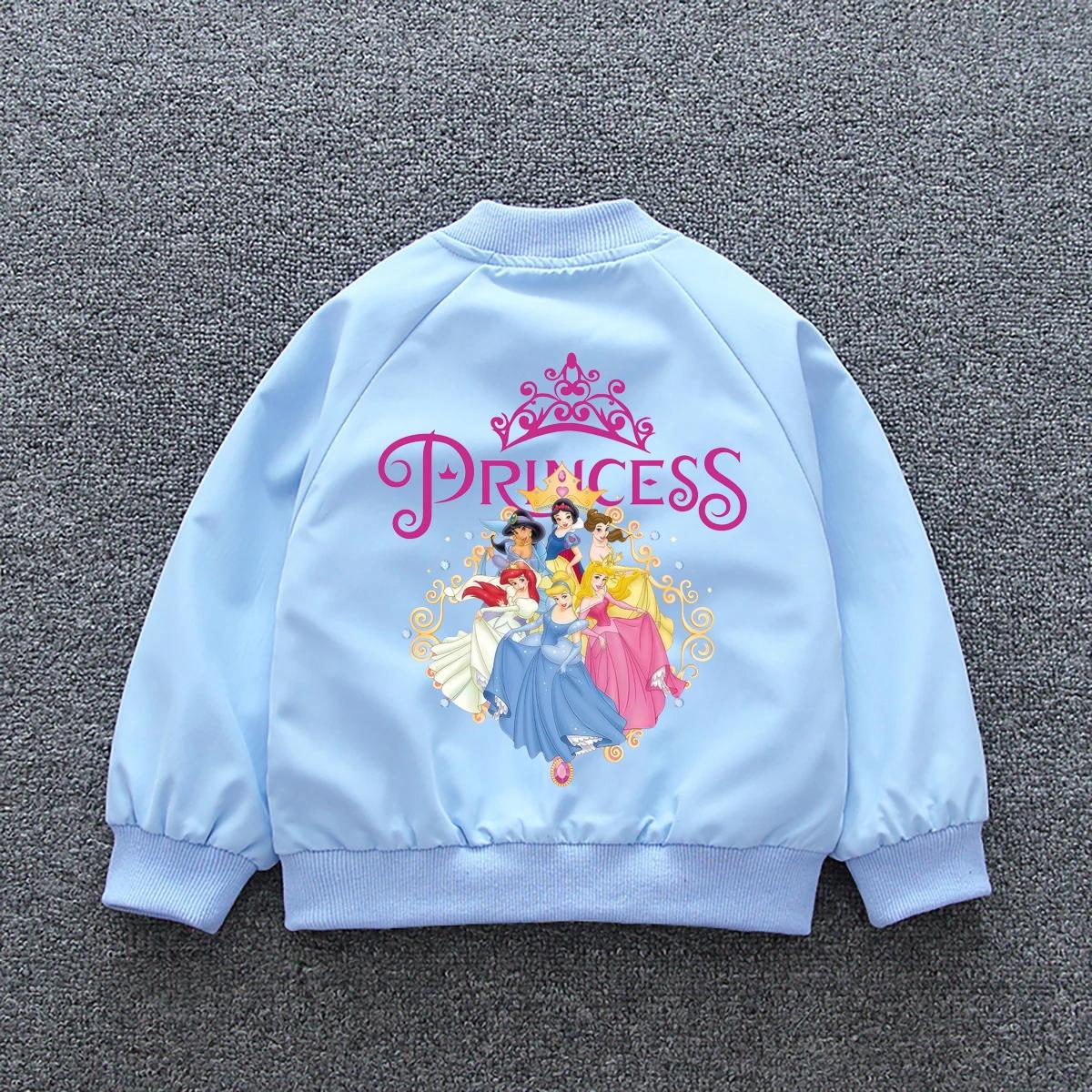 Veste coupe-vent Disney Princess pour filles, manteau décontracté de printemps 2026, motif doux Blan