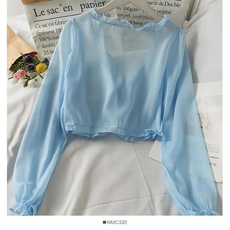 Manteau de Protection Solaire en Dentelle pour Femme, Cardigan à Volants avec Nministériels d, Chemi
